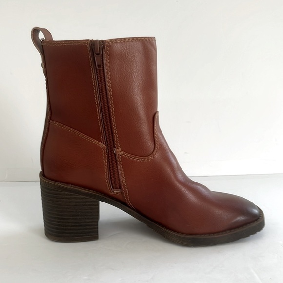 ZODIAC Claret Bootie Brown Ankle Chelsea Chunky Block Heel Boots Shoe Size 7 NEW - Picture 5 of 8